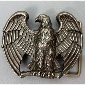 Vintage 3D Bald Eagle Belt Buckle Avon Metal Biker Patriotic USA Gray